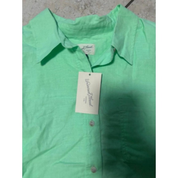 NWT Universal Thread cropped linen blend button down size large - Picture 3 of 8